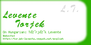 levente torjek business card